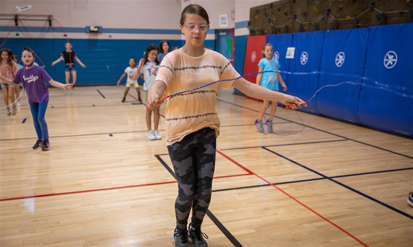Students jump rope